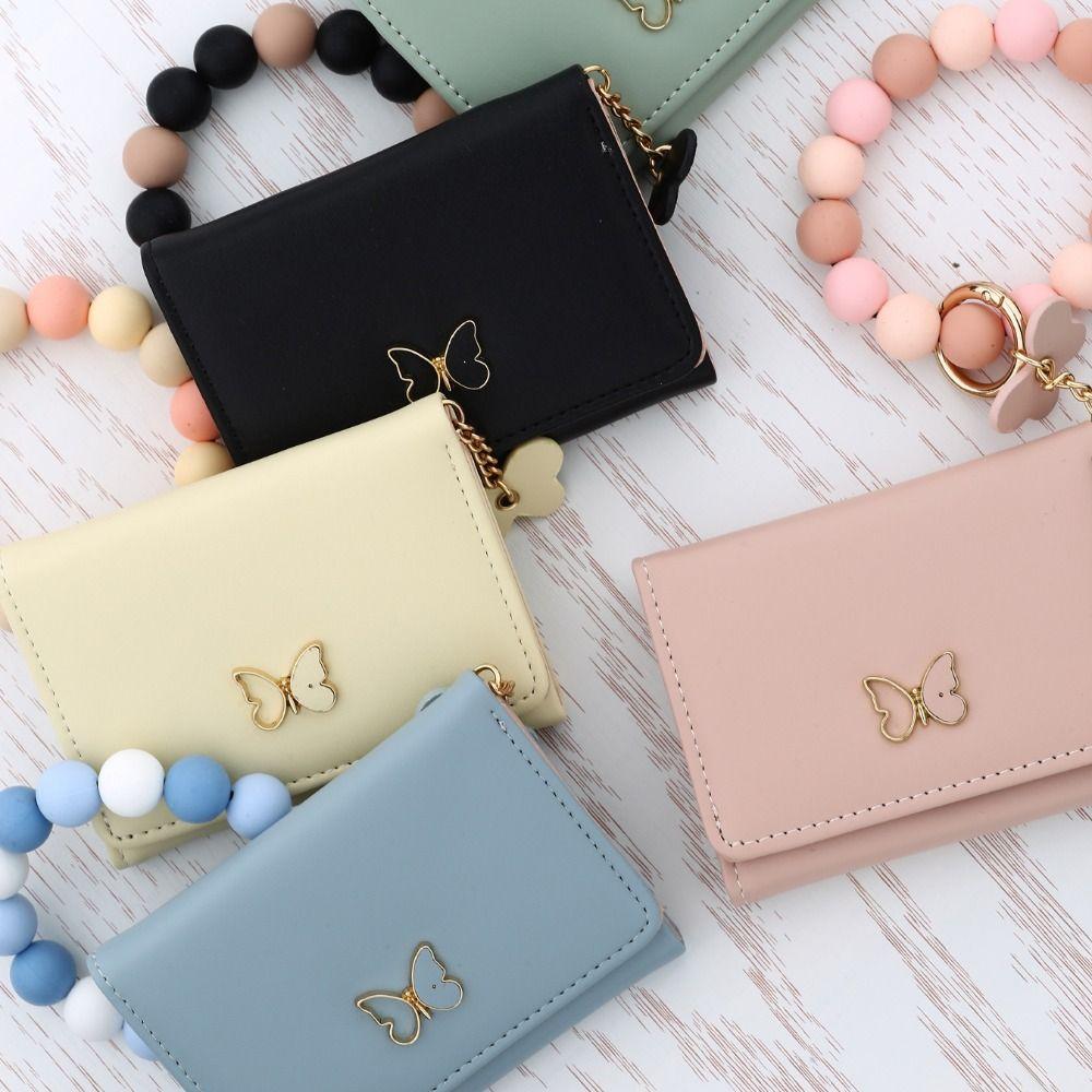 Boho Style Butterfly Wristlet Wallet Keychain Butterfly Charm Bangle Wallet Keychain  Cards Storage