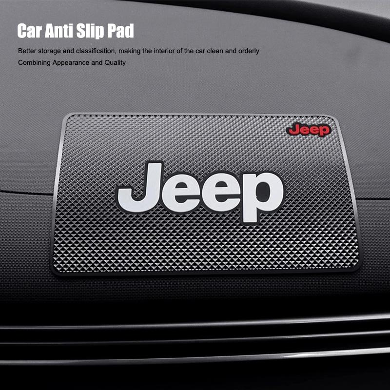 Car Anti Slip Pad Dashboard Phone Storage Pad For Jeep Grand Cherokee Wrangler JK Gladiator Compass Renegade Wagoneer Avenger