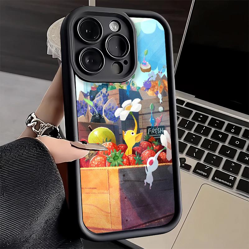 Handyhülle für iPhone 17 Air 16E 15 16 Pro Max P-Pikmins Niedliche Spielabdeckung 14 Plus 13 12 Mini Weiche Silikonhülle Fundas