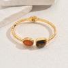 Medieval Style Women's Bracelet Geometric Setting Gemstone Opening Adjustable Design Bracelet High-end Women