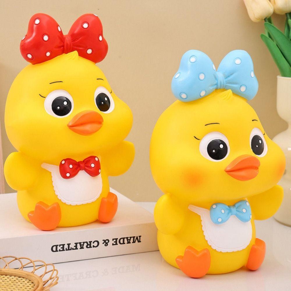 Decorative Cartoon Duck Money Boxes Anti Drop Duck Model Piggy Bank  Home Decoration