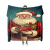 Tuniu Christmas Santa Plush Blanket Soft Warm Throw Sofa Bed Cover Gift for Kids Teens Adults