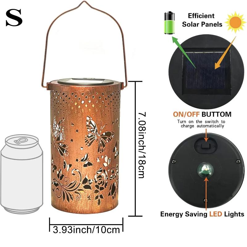 Butterfly Shadow Solar Light IP65 Waterproof Butterfly Solar Outdoor Lantern Metal Butterfly LED Lantern for Patio Lawn Pathway