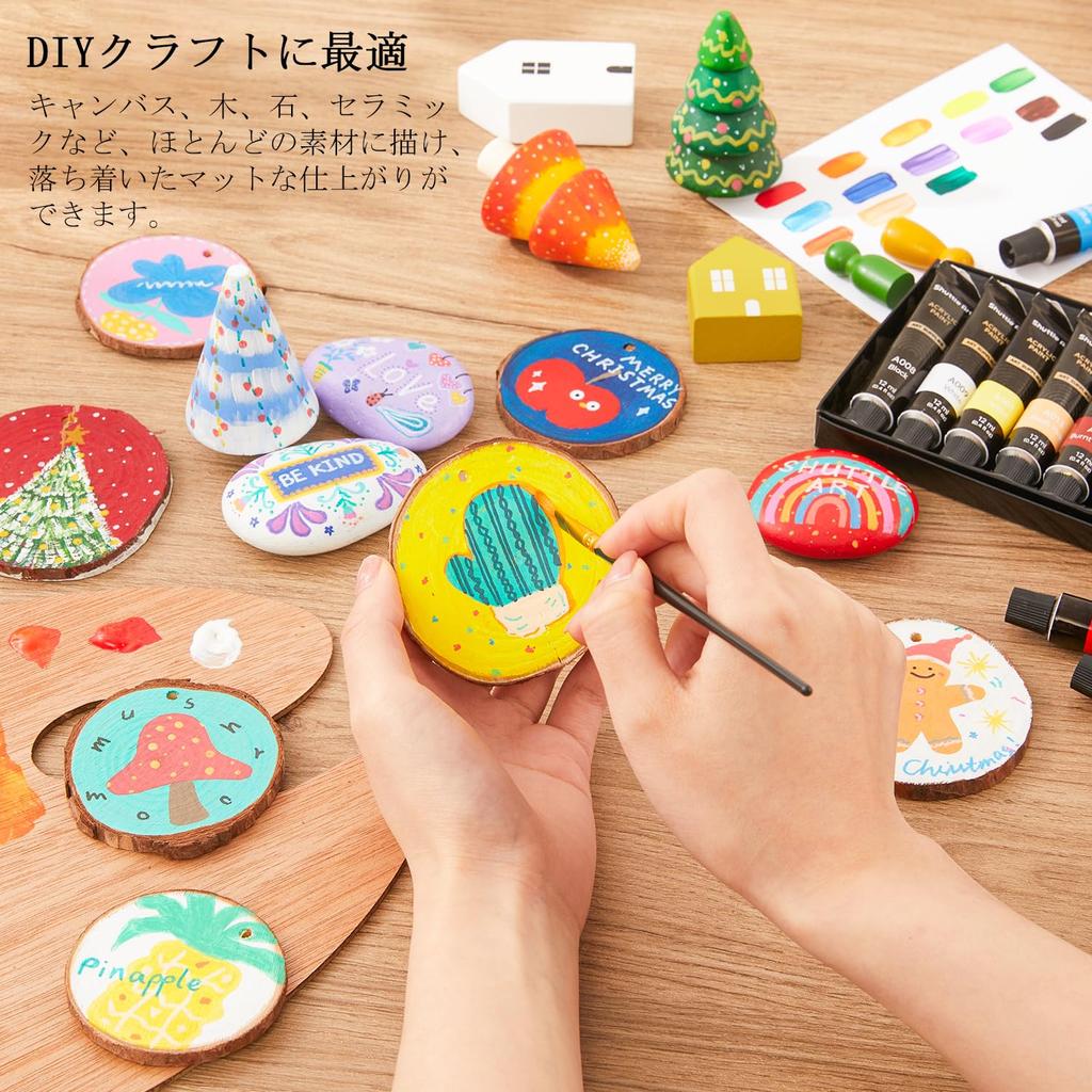 Shuttle Art Acrylic Set with 3 Durable 12ml Perfect for and Coloring Art and Professionals Paints, 16-Color Paintbrushes, Fast-Drying, Tubes, Crafts,