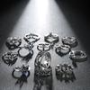 13Pcs/set New Arrival Vintage Crystal Ring Elegant Finger Ring Sets Women Accessories Jewelry