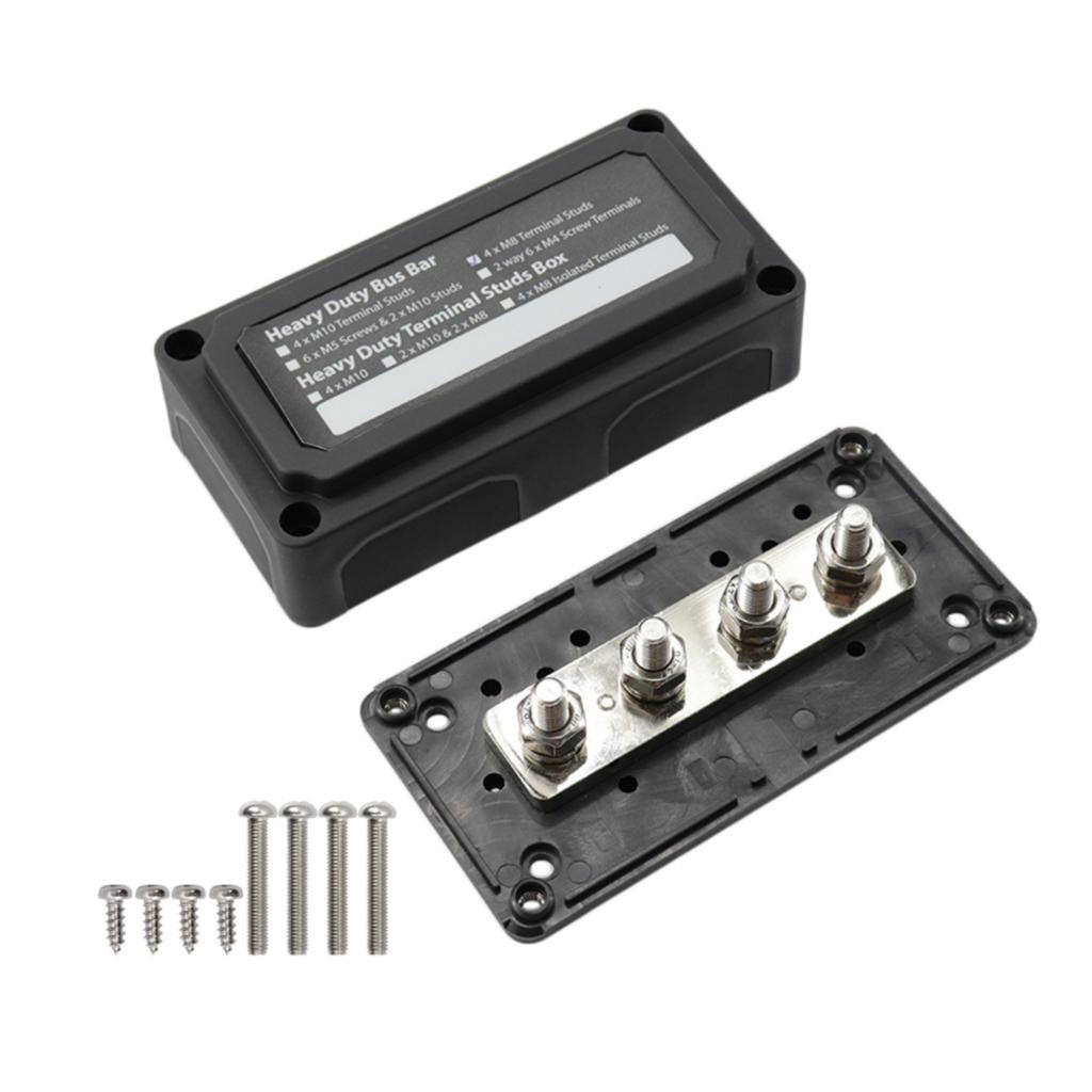 300A for DC 48V High Current Black Red for Shell Power Distribution Block Busbar Box Bus Bar Box Board Heavy Duty Busbar