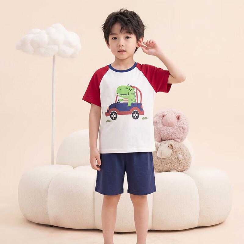Fenteng Jungen Sommer Dinosaurier Auto Baumwolle Schlafanzug Set