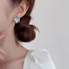 Ladies Light Luxury Elegant Imitation Pearl Earrings Fashionable Enamel Colorful Drop Glaze Unique Design Sense Earrings