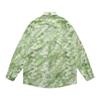 American Vintage Long Sleeve Shirt Green White Floral Print Loose Fit Casual Button Up Top Men Women