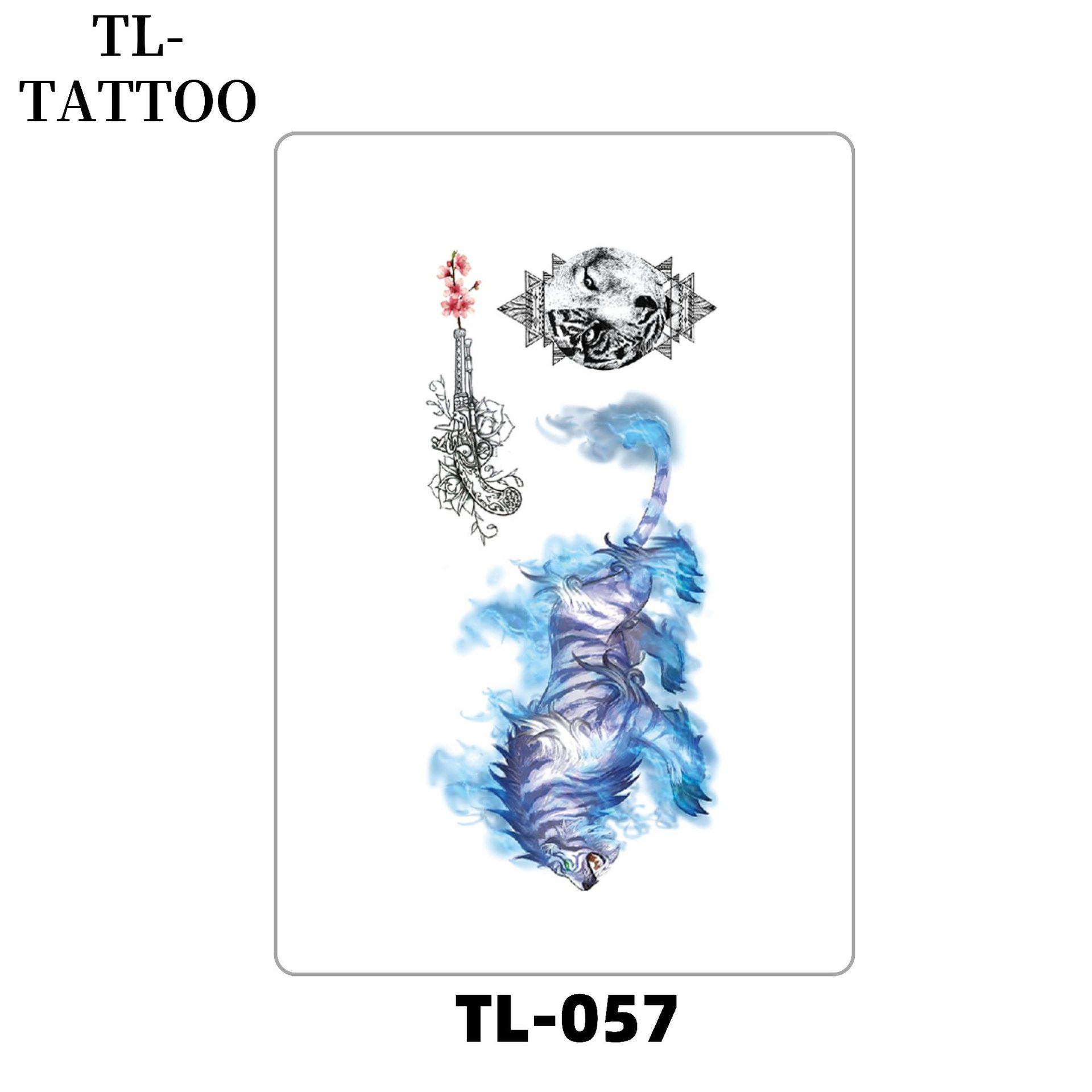 Waterproof Higanbana Flower & Butterfly Tattoo Stickers – European & American Style Graffiti Print 90x190mm