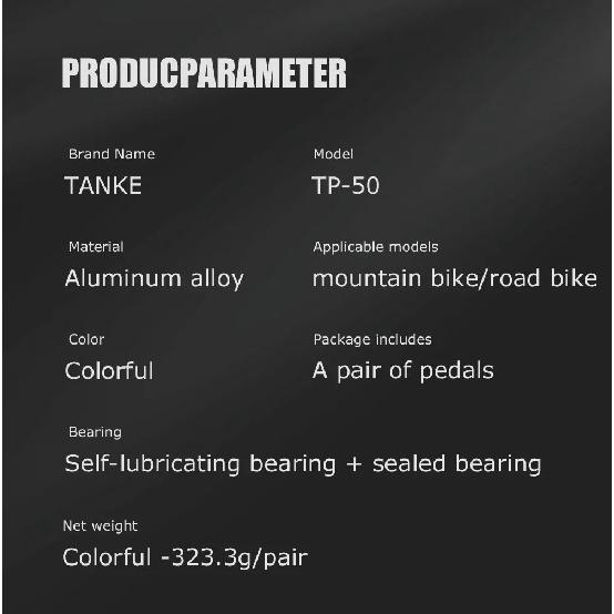 TANKE MTB Bisiklet Pedalları – Alüminyum Alaşım, Dağ Bisikleti İçin Süper Hafif Kaymaz Platform Pedal, Bisiklet Aksesuarları