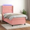 Maison Exclusive - Lattenrost Bett Matratze und LED Rosa 90x200 cm Samt