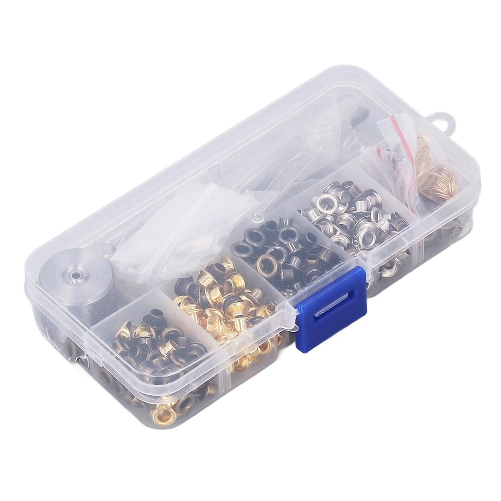 3.5mm Grommet Tool Kit Multicolor DIY Decorations Eyelet Grommet Kit with Transparent Storage Box