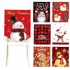 Snowman Christmas Chair Cover Santa Claus Pattern Washable Chair Back Cover Elf Pattern Quick Easy Use Dining Chair Cover