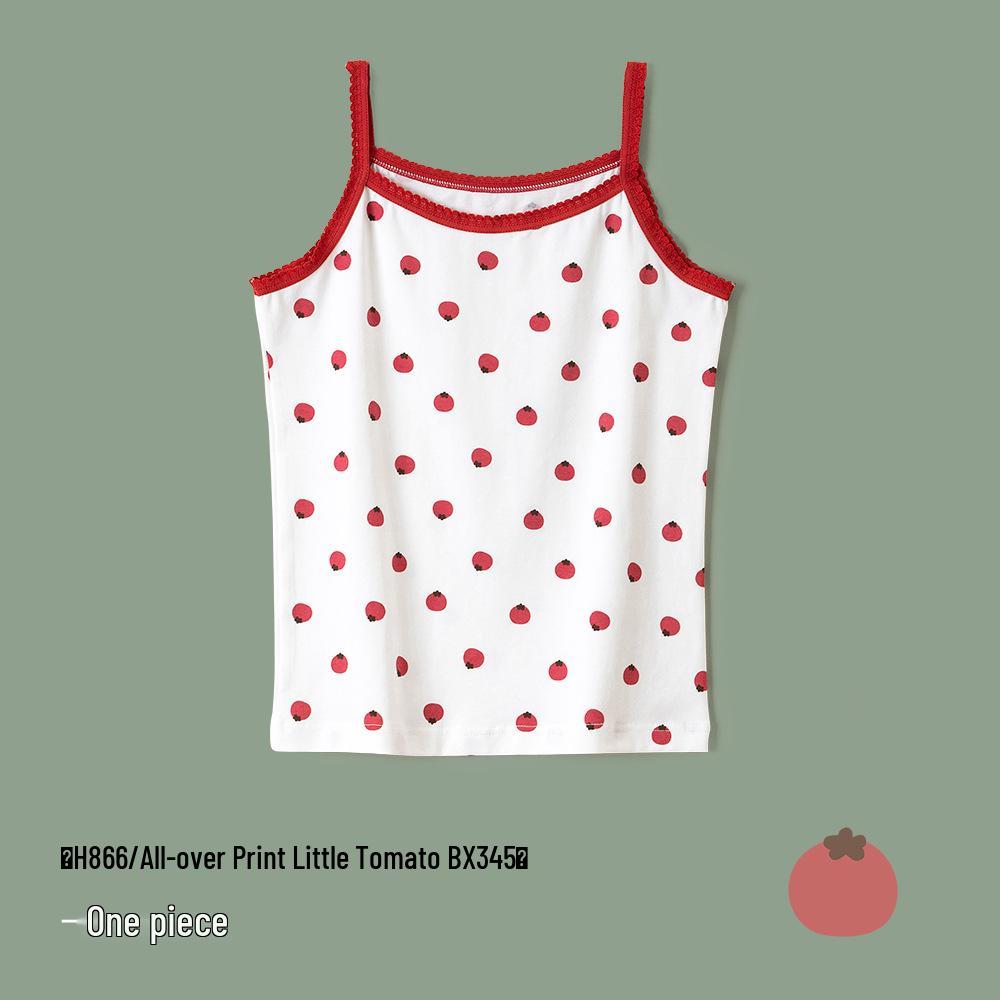 

Майка-борцовка из летнего чистого хлопка класса А с антибактериальным эффектом для девочек и младенцев 130cm (45-55 jin, 120-130cm height)