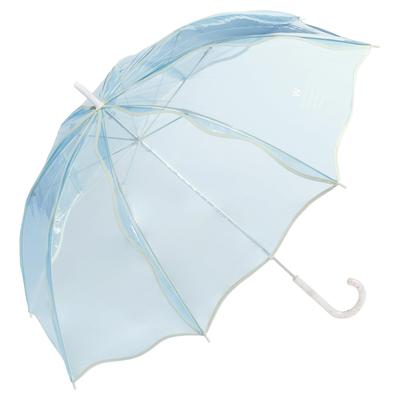 Wavy Long Rim Comes with Storage Pouch [2025] Wpc. [Vinyl Umbrella] Umbrella, Blue, Umbrella, Umbrella, 60cm, Large, Commuting, School, Travel,