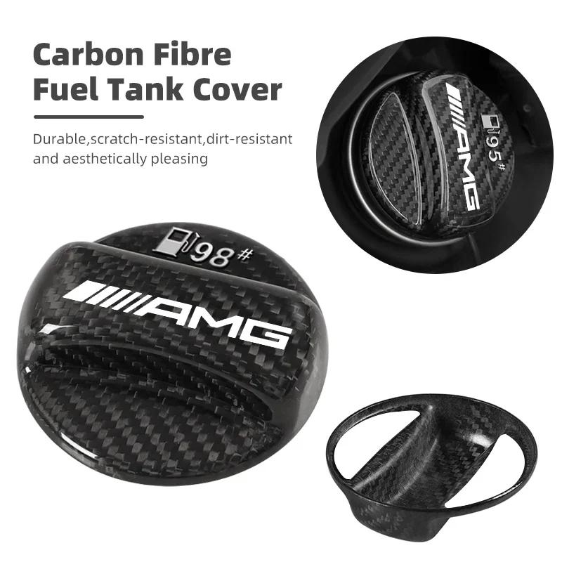 Sıcak 2025 Araba Karbon Fiber Yakıt Deposu Kapağı İç Aksesuarları Mercedes Benz AMG W220 W221 W222 W217 W230 W204 W205 W203 W246 İçin