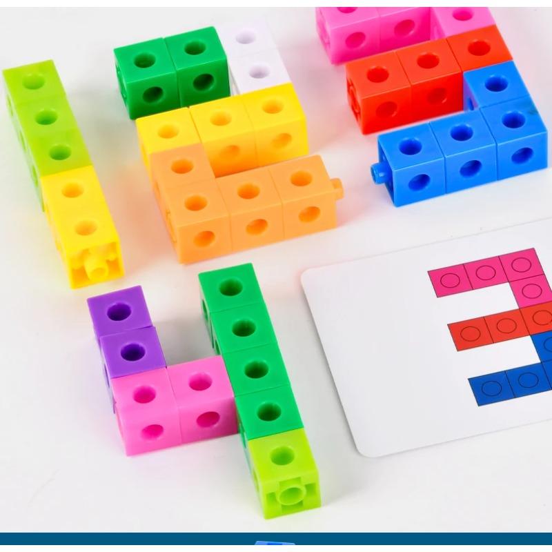 Magic Cube Puzzle Building Blocks Kindergarten Educational Color Recognition DIY Building Blocks Toys Gifts with Changing Colors