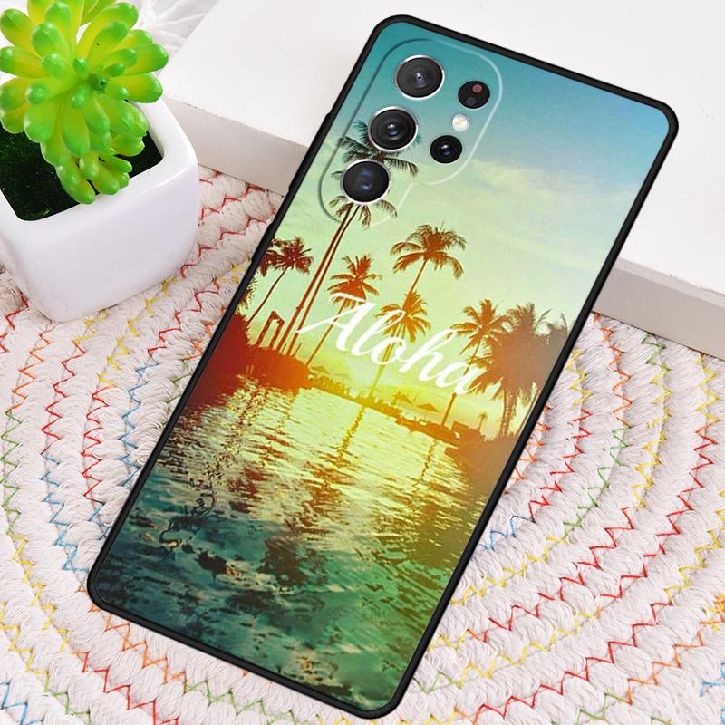 Aloha Hawaii Hawaiian Beach Palms Phone Case for Samsung Galaxy Note 10 Pro S26 Ultra S23 S24 FE S25 S21 S22 PLUS Cove