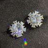 Popular Luxury Full Diamond Earrings With Feminine Style and Fashion Korean Version Personalized Leaf Set Zircon Earrings