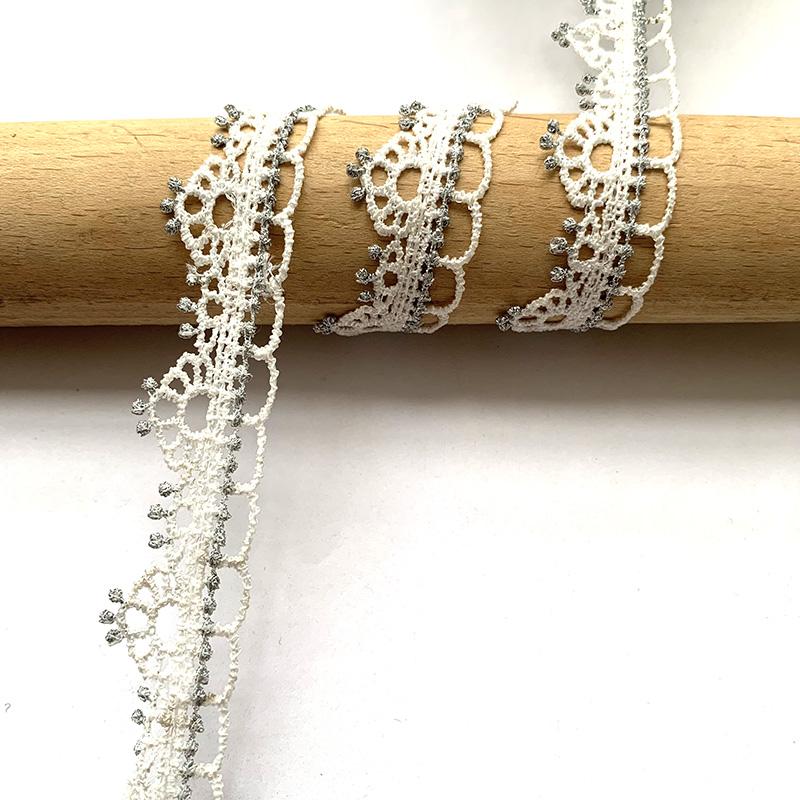 4m/13.12ft pro Packung Spitze Nähen Stickerei Besätze weiß groß breit Bänder Vorhang Kurve Zubehör handgefertigt DIY Basteln Blume BH Kleid Ballkleider Dekoration