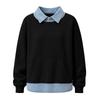 Women's Casual Color Long Sleeve Loose Fit Pullover Sweatshirt for Daily Wear
