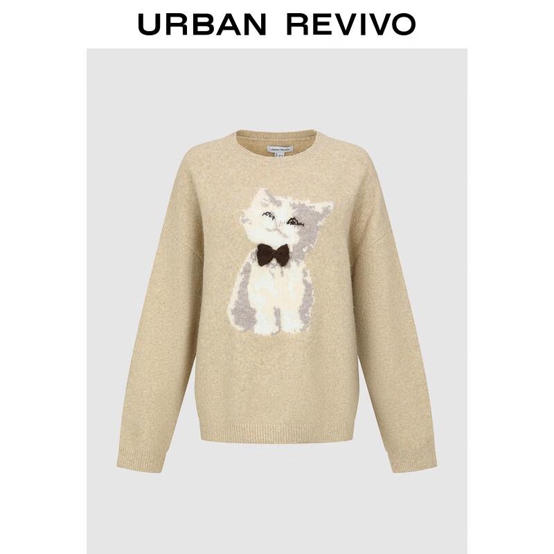 

UR Women s Casual Cat Jacquard Knit Sweater XS