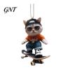 Lightweight Scratch Resistant Pendant Skateboard Cat Car Hanging Ornament, 2D Flat Acrylic Rearview Cute Vehicle Mirror Hanger Decor, Trendy Skate for