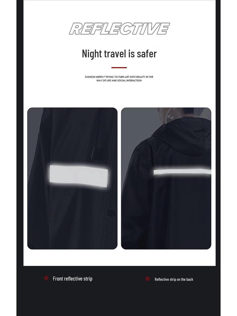 Unisex Full-Body Reflective Anti-Storm Raincoat Jumpsuit
