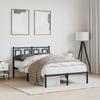 VidaXL Metal Bed Frames with Headboard, Double Bed with Slat Base, Adult Bed with Footboard, Bedroom Furniture, 374238