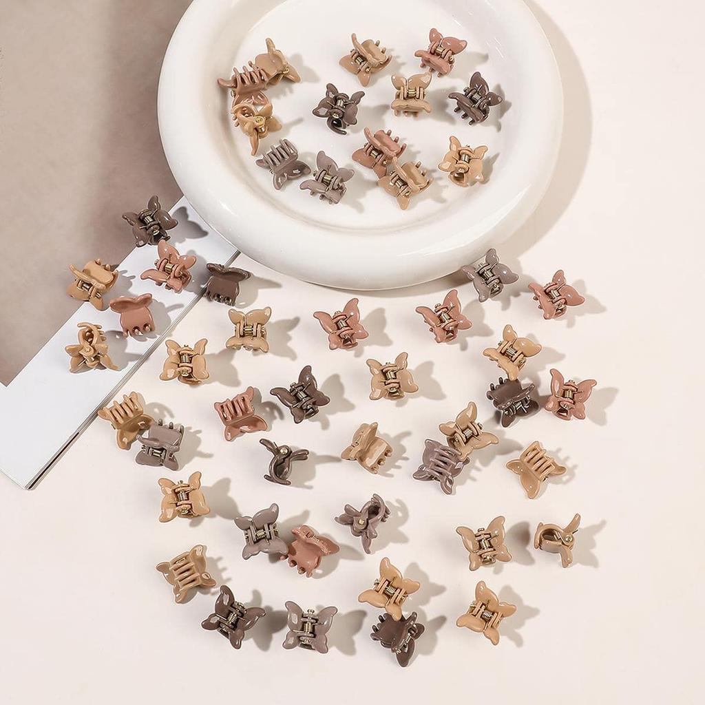 50 Pcs Colorful Mini Hair Claw Clips Clamps Accessories for Girls Toddler Decorative Small Hair Clips Diverse Colorations
