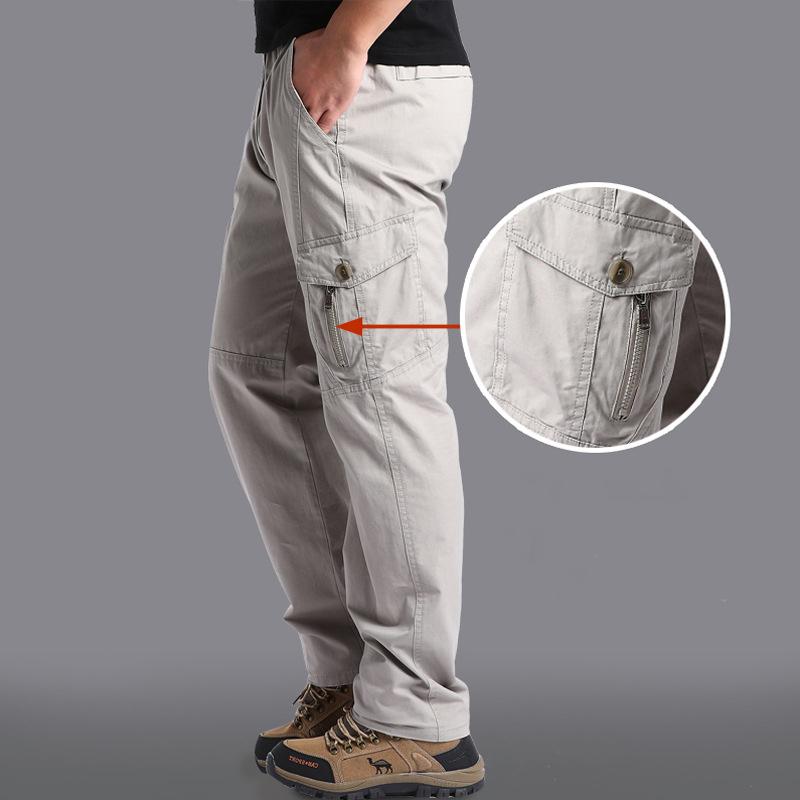 Herren Cargohose Lässig Locker Tasche Lange Hose Herren Jogginghose