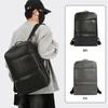 Schoolbag Simple Leather Backpack Men's Business Commuter Travel Backpack Large Capacity Casual Computer Bag College Student School Bag