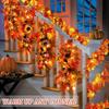 2 Pack Fall Decor Maple Leaves Garland with Lights Battery Operated Fall Thanksgiving Decorations Garland for Home Porch Front Door Table Mantle