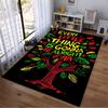 Reggae-Inspired Tree Carpet with Positive Quote in Rasta Colors Suitable for use as an anti-slip for living room bedroom sofas