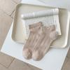 Cute Little Bear Embroidered White Sock Summer Lightweight Short Socks for Children, Breathable Mesh Summer Boat Socks
