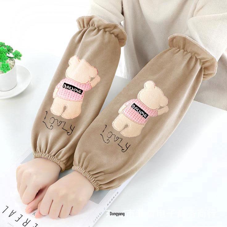 Men's and Women's Cute Korean Style Mid-Length Fleece Sleevelets and Foot Covers for Autumn and Winter