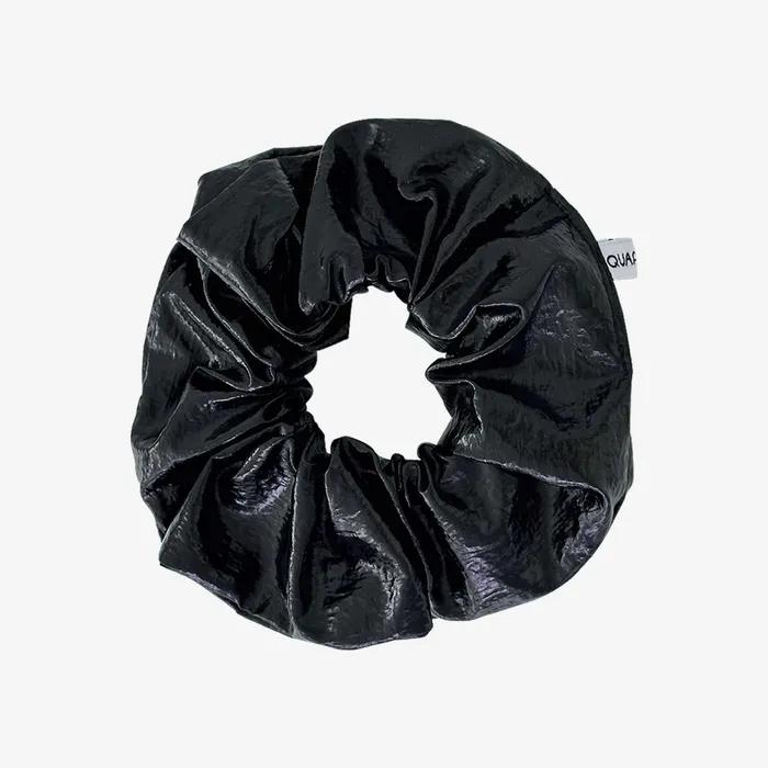 Leather scrunchie - black (Handmade Scrunchie)
