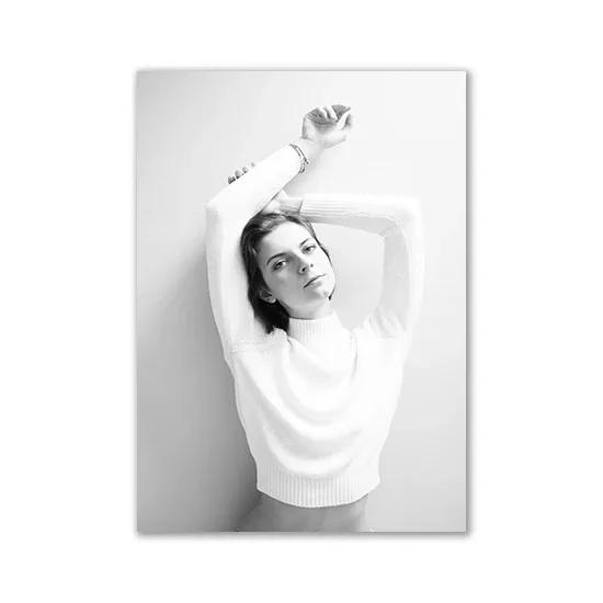 Fashion Black And White Sexy Poster Flower Women Motivational Text Minimalist Canvas Painting for Living Room Modern Home Decor