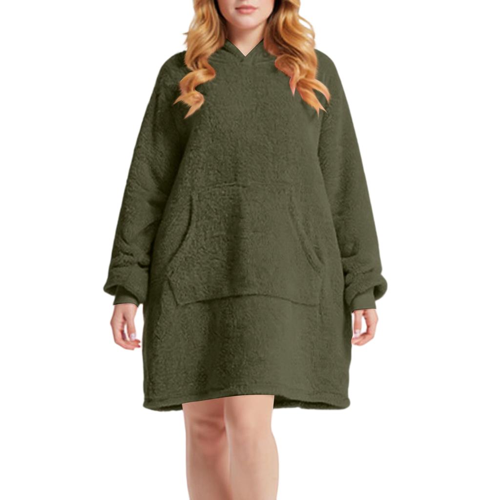 Women's Loose Thickened Double-Faced Fleece Hoodie Home Clothes Top