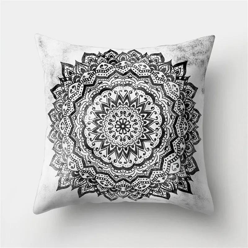 Mandala Pattern Decorative Polyester Cushion Cover Sofa Decorative Pillow Cover Pillow Protectors For Sofa Car Home Decor