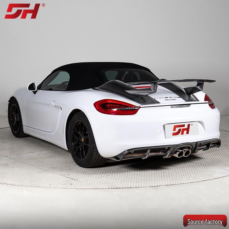 Compatible with 2012-2016 Porsche 718, GT4 Style Rear Diffuser, Dry Carbon, Easy Install