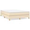 3144180 vidaXL Lit à sommier tapissier avec matelas Crème 140x200 cm Tissu