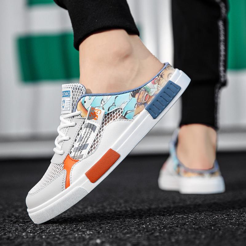 Sommer Neue Mesh Halbschuhe Übergröße Herren Ausgehöhlte Sport- und Freizeitschuhe Modische und Bequeme Outdoor-Sandalen