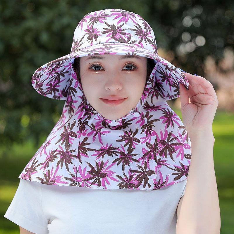 Pălărie de protecție solară pentru femei, de vârstă mijlocie și vârstnici, pentru lucru în aer liber, pentru vară, cu protecție UV, protecție facială, pălărie de protecție solară mare, streașină