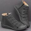 Plus Size Women's Retro Ankle Boots - Flat Bottom, Casual, Autumn/Winter, Size 43