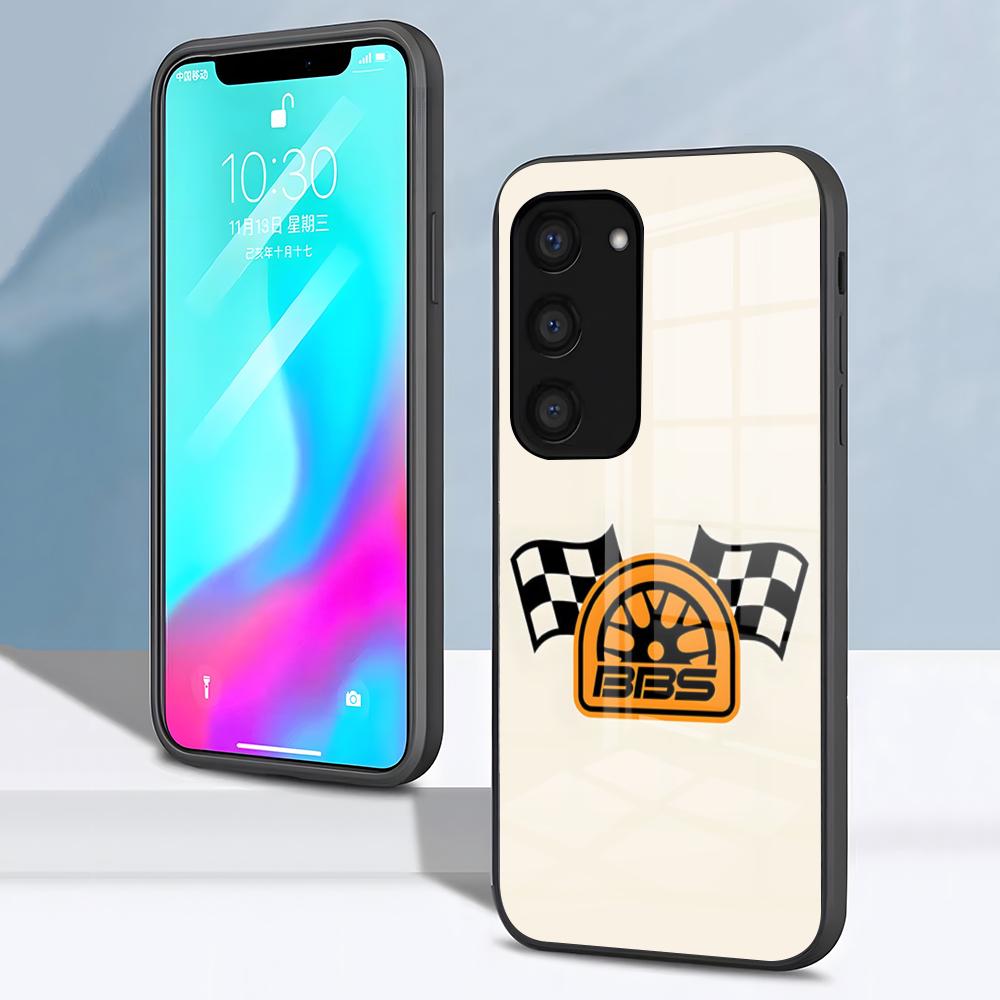

Чехол для телефона с логотипом BBS для Samsung S26 S25 S24 FE S23 S22 S21 Plus S20 Ultra Note20Ultra Черная стеклянная крышка Galaxy S21 5G