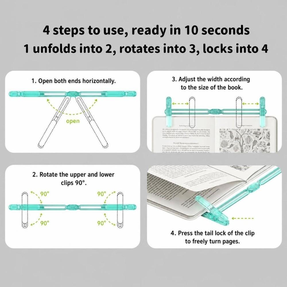 Transparent Book Page Clip Plastic Reading Book Clip New Book Page Holder Reading Accessories