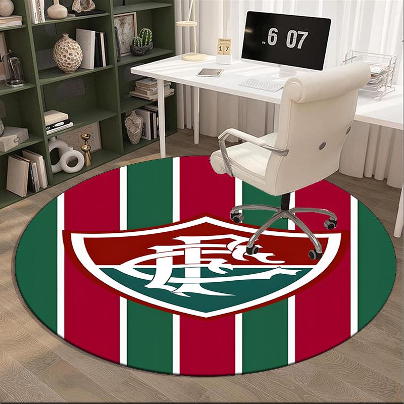 1PC round rug Flumi-nense Football Club Printed Round Area Rug ,Rug For Home Office, Round Chair Rug, Decorative Carpet Fan gifts Christmas gift