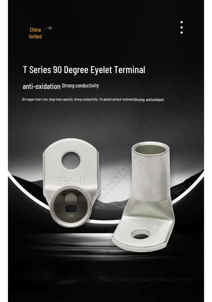 Zhonglian T Series Copper Lug Terminal: Energy-Efficient Cold Crimp Wire Connector